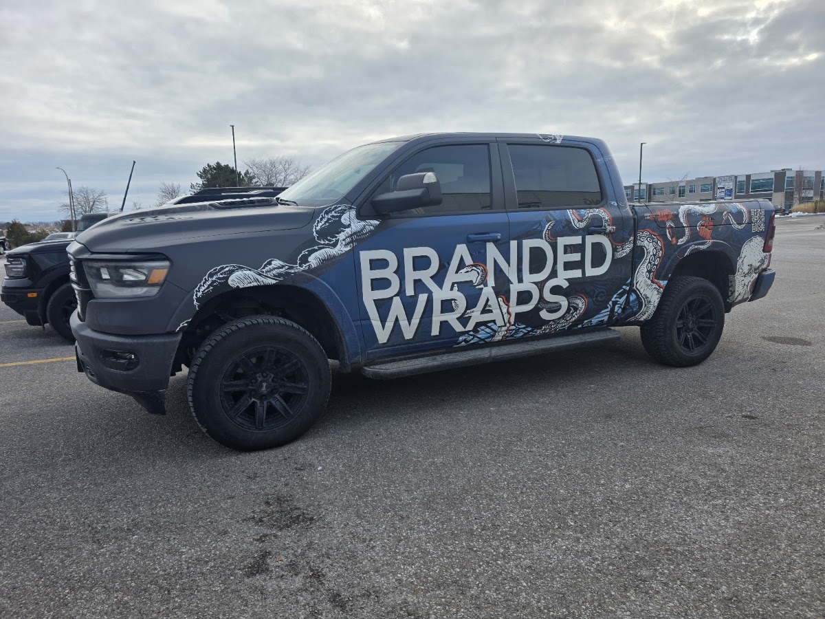 Vehicle wrap work from Branded Wraps Inc.