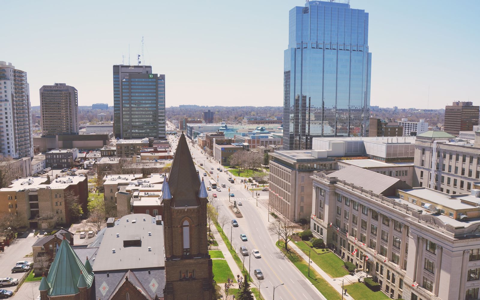 Aerial cityscape of London, Ontario