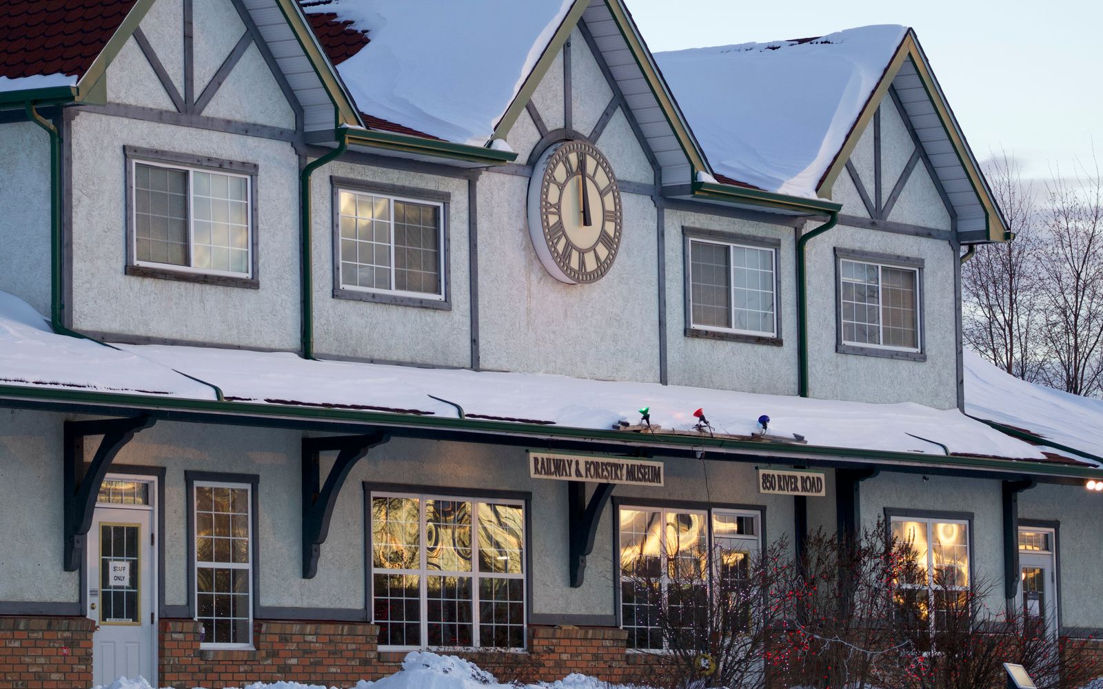 Railway Museum in Prince George during winter