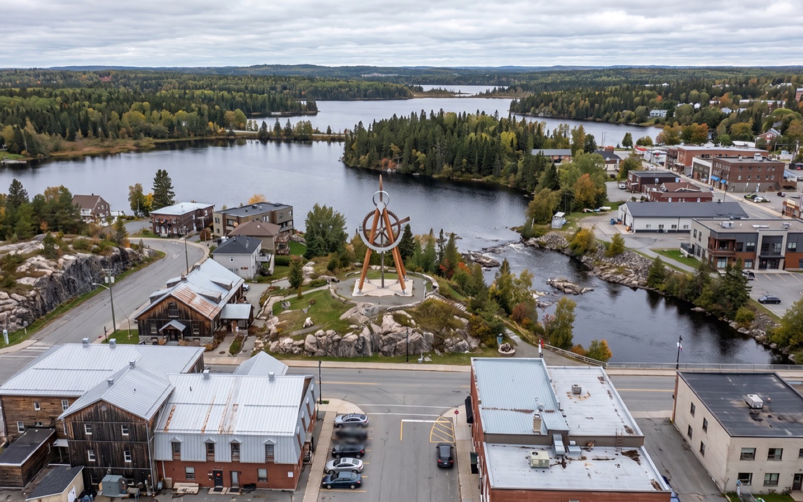 AI-generated editorial landscape inspired by Rouyn-Noranda, Quebec