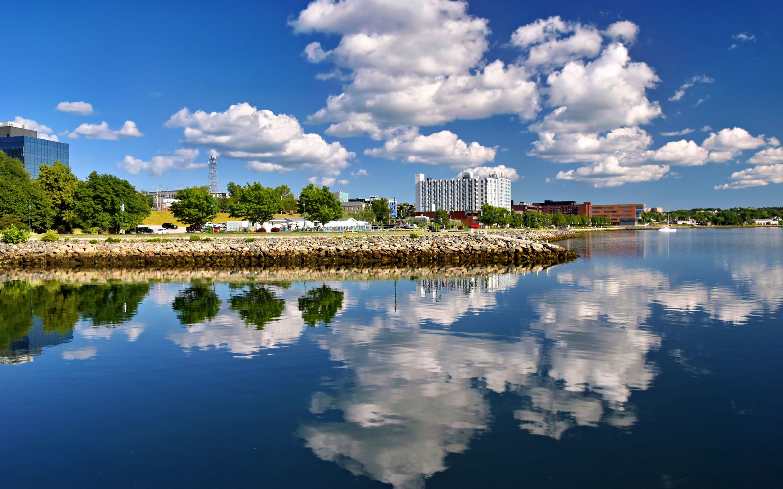 Sydney, Nova Scotia waterfront in summer