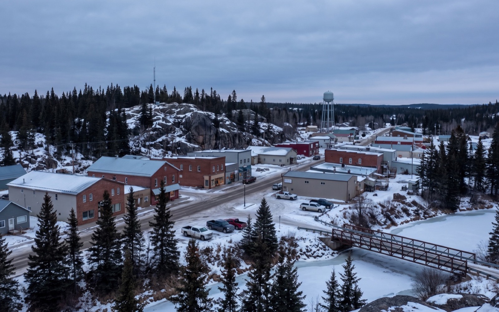 AI-generated editorial landscape inspired by Thompson, Manitoba