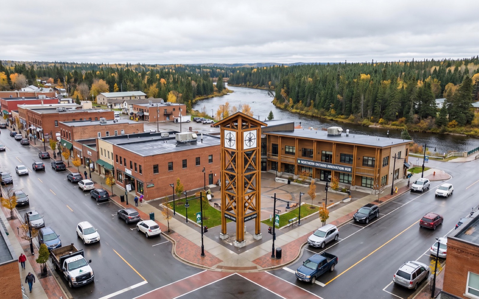 AI-generated editorial landscape inspired by Timmins, Ontario